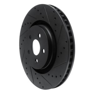 Ford Edge Brake Rotor (1) - Front Right - R1 Concepts - Drilled & Slotted - Black - `15-`21